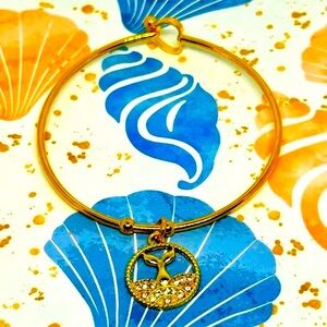 Handmade Mermaid Tail Bangle Charm Bracelet!